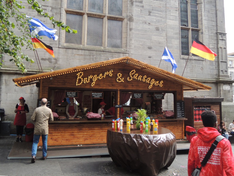 Bratwurststand in Edinburgh