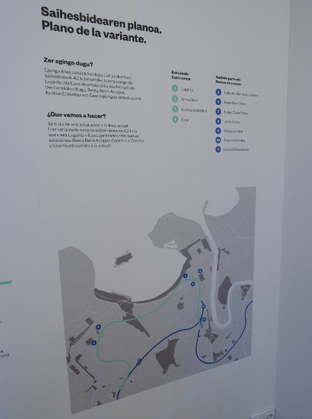 Plan des im Bau befindlichen Tunnels in Donostia