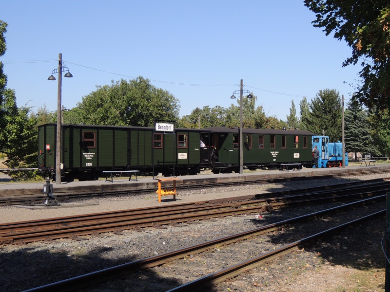 Abfahrbereiter Zug der Mansfelder Bergwerksbahn