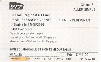 Fahrkarte für den Train à 1 Euro